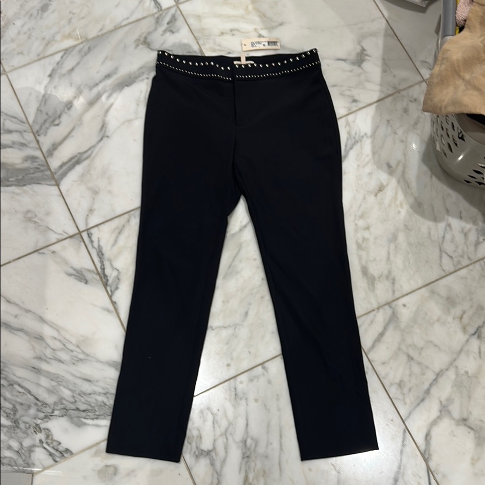 Rebecca Taylor black studded waist slacks BNWT